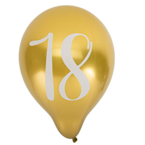 Ballons anniversaire or et blanc 18 ans Maison Yvon