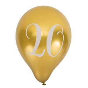 Ballons anniversaire or et blanc 20 ans Maison Yvon