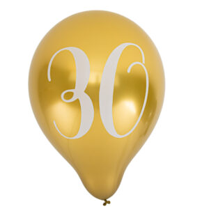 Ballons anniversaire or et blanc 30 ans Maison Yvon