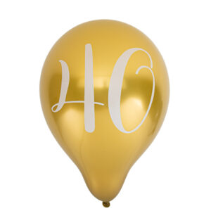 Ballons anniversaire or et blanc 40 ans Maison Yvon