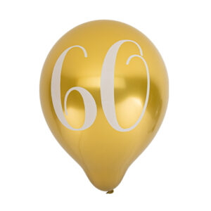 Ballons anniversaire or et blanc 60 ans Maison Yvon