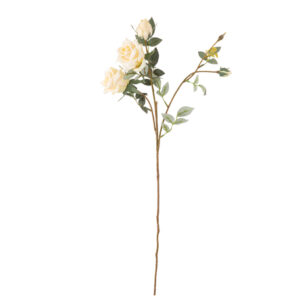 Branche bouquet de 3 roses fleurs artificielles Maison Yvon
