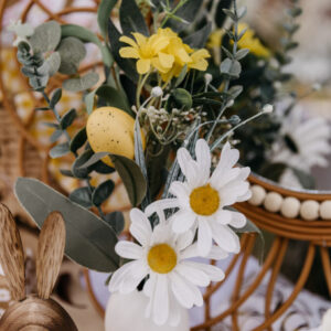 Bouquet de fleurs marguerite et végétal Maison Yvon